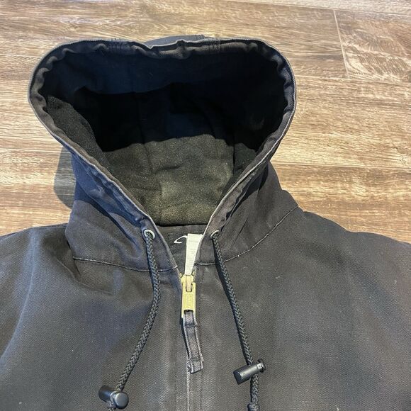 Walls Workwear Coat Black Mens XL Blanket Lined Hooded Canvas Jacket - Picture 10 of 16